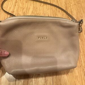 Furla Sophie Tan Pebbled Leather Crossbody Bag